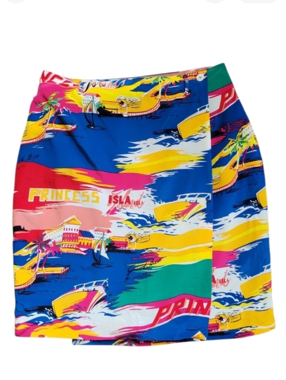 Breeches Wrap Skirt 100% Silk Island Princess Resortwear Tropical Boat Isla 12